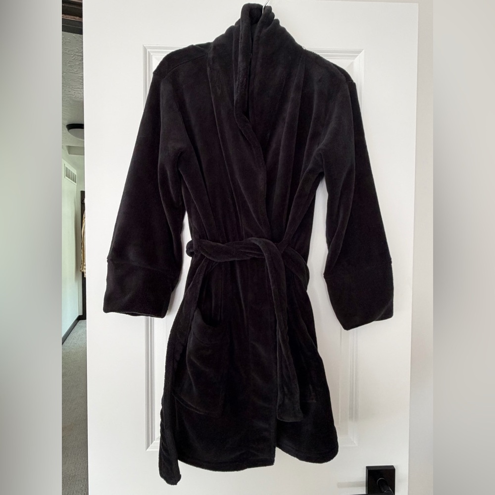 Plush Black Bathrobe